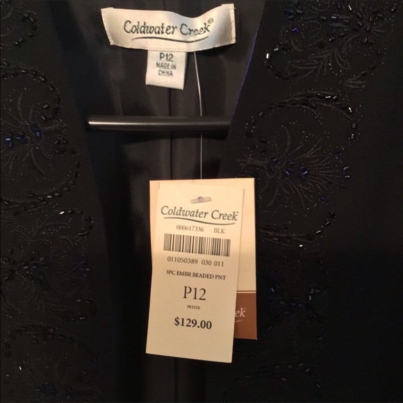 Coldwater Creek Petite Beaded Open Front Jacket - Picture 4 of 7